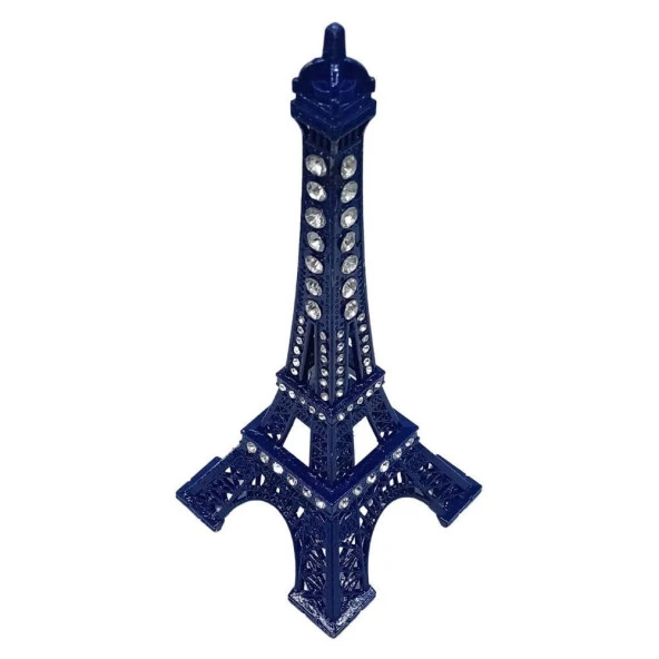 Metal Paris Eyfel Kulesi Mavi Kristal Taşlı 18cm - Resim 3