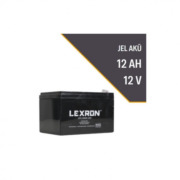 Lexron 12 Volt 12 Amper Bakımsız Kuru Tip Akü 1 Yıl Garanti