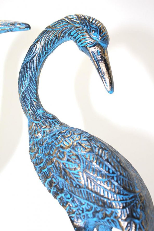 Metal İkili Flamingo Seti 36 Cm Biblo Dekoratif Hediyelik - 2