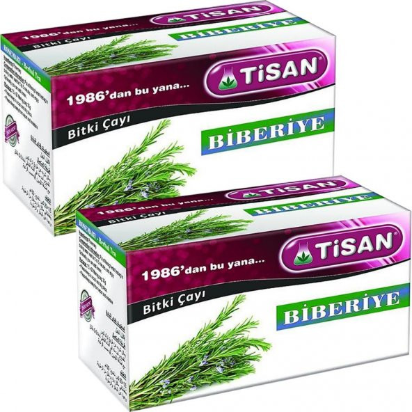 Tisan Biberiye Bitki Süzen Poşet Çay 2 x 20li