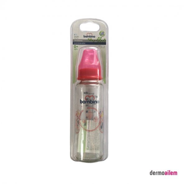 Bambino Cam Biberon 225 Ml Figürlü Kırmızı B012