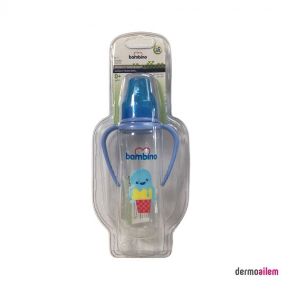Bambino Natural Pp Kulplu 250 Ml Biberon Mavi B066