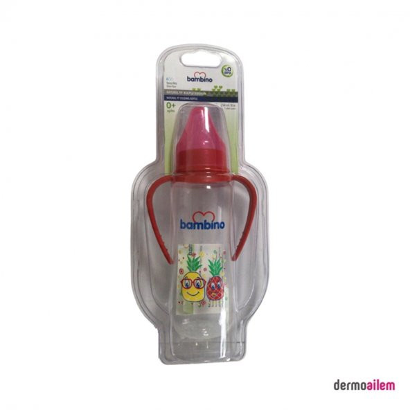 Bambino Natural Pp Kulplu 250 Ml Biberon Kırmızı B066