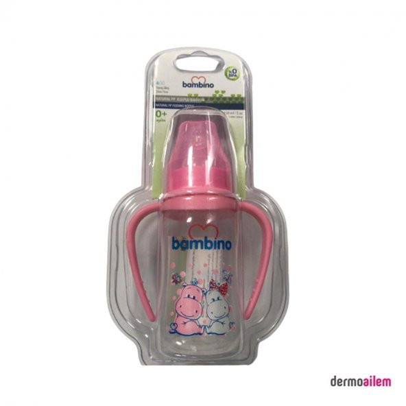 Bambino Natural PP Kulplu Biberon 150 Ml Pembe B065