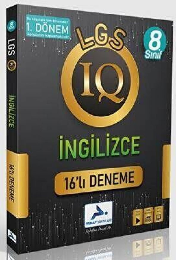 8. Sınıf IQ İngilizce 16 lı Deneme 1. Dönem Konuları PRF Yayınları