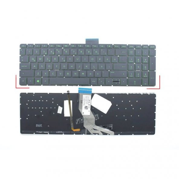 Hp Pavilion Gaming 15-DK1038nt Klavye (Siyah TR) Yeşil Tuş / IŞIKLI - 2