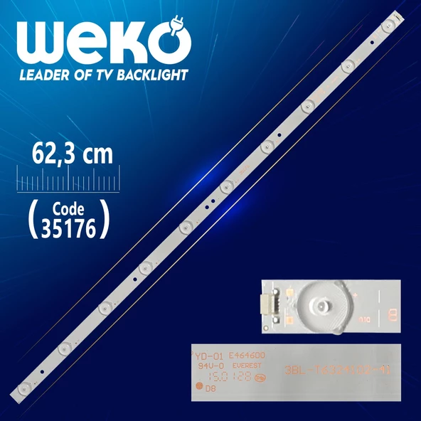 3BL-T6324102-41     B 605020034 JS-GY33EM9D-0042 63.2 CM 10 LEDLİ - (WK-119)  4PİN ORTA İKİSİ ++