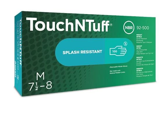 Ansell TouchNTuff 92-500 Gıda Uyumlu Kimyasal Dirençli Antistatik Nitril Eldiven (100 Adet-Kutu) - Resim 2
