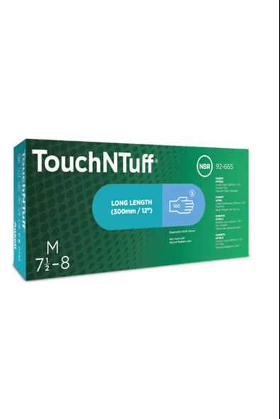 Ansell TouchNTuff 92-665 Darbe ve Kimyasal Dirençli Tek Kullanımlık Nitril Eldiven - Resim 2