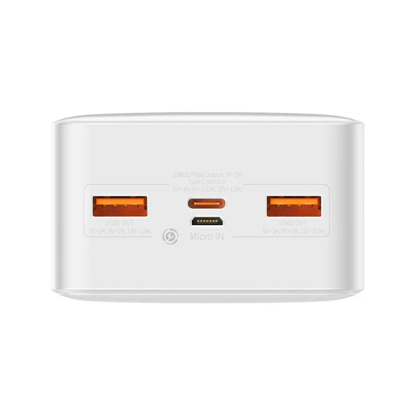 Baseus PPBD050402 Bipow Overseas Edition Dijital Ekranlı 20W 30.000 mAh Powerbank Beyaz - 2