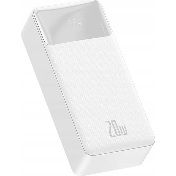 Baseus PPBD050402 Bipow Overseas Edition Dijital Ekranlı 20W 30.000 mAh Powerbank Beyaz