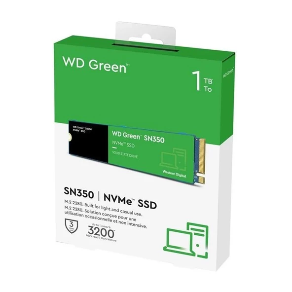 WD Green SN350 1TB M.2 NVMe SSD (3200/2500) - 3