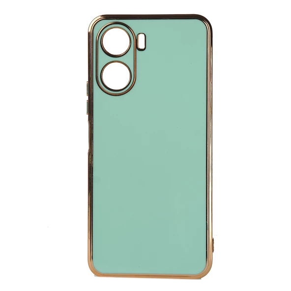 Vivo Y16 Kılıf Zore Bark Kenarları Altın Renk Kılıf - Resim 7