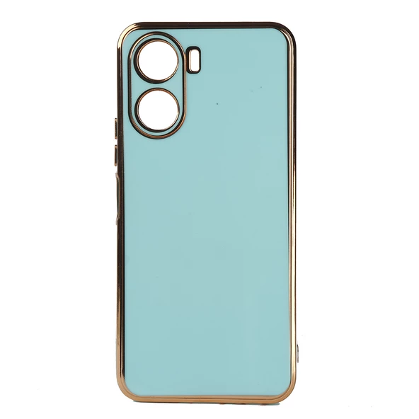 Vivo Y16 Kılıf Zore Bark Kenarları Altın Renk Kılıf - Resim 5