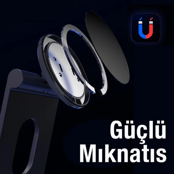 Polham Masaüstü Manyetik Magsafe İphone 12,13,14 Serisi Uyumlu Telefon Standı, L Tipi Düşmez Stand - 5
