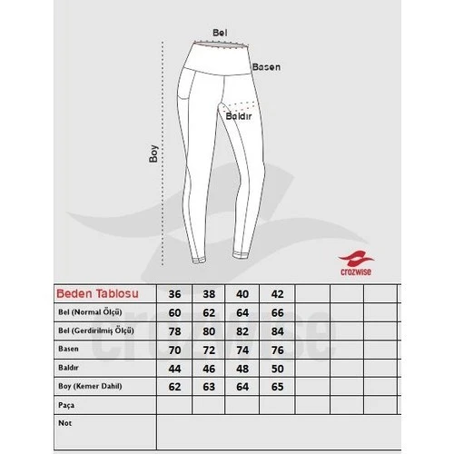 Crozwise Kadın Spor Siyah Kapri Tayt - 4