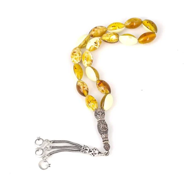 925 Ayar Gümüş Püsküllü Osmanlı Arması İmameli Tesbih ürün görseli 1