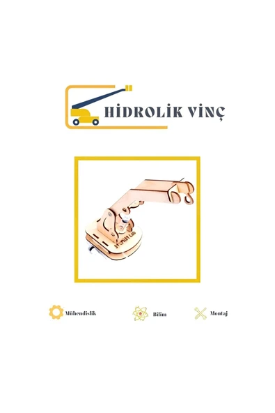 Fapatech Ahşap Hidrolik Vinç - Stem Eğitim/etkinlik Seti - Resim 1