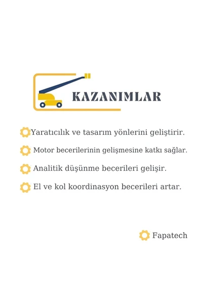 Fapatech Ahşap Hidrolik Vinç - Stem Eğitim/etkinlik Seti - Resim 5