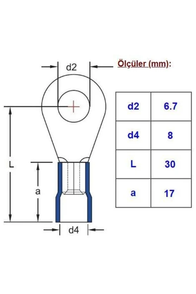 Fapatech Gyu 610 Yuvarlak Tip Izoleli Kablo Ucu 8-10mm² M6 5 Adet - 2