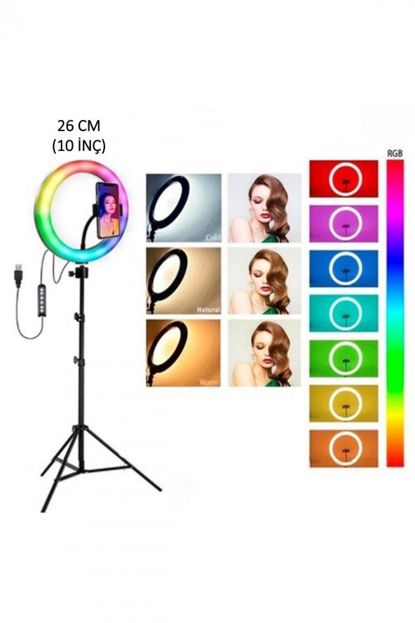 Mj26 10 İnç İnstagramer- İnfluencer Rgb Ring Light Led Işık RENKSAN