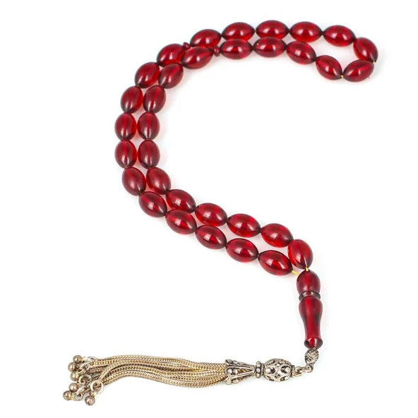 925 Ayar Gümüş Püsküllü Turuncu Sıkma Kehribar Tesbih ürün görseli