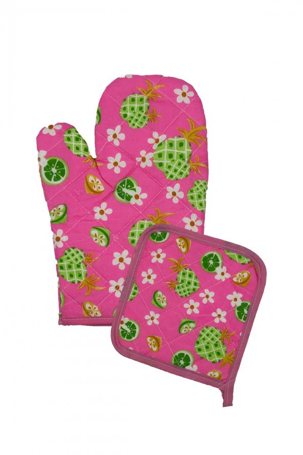 BEZ FIRIN ELDİVENİ 134 (MEYVE DESENLİ PEMBE RENKLİ) - 2