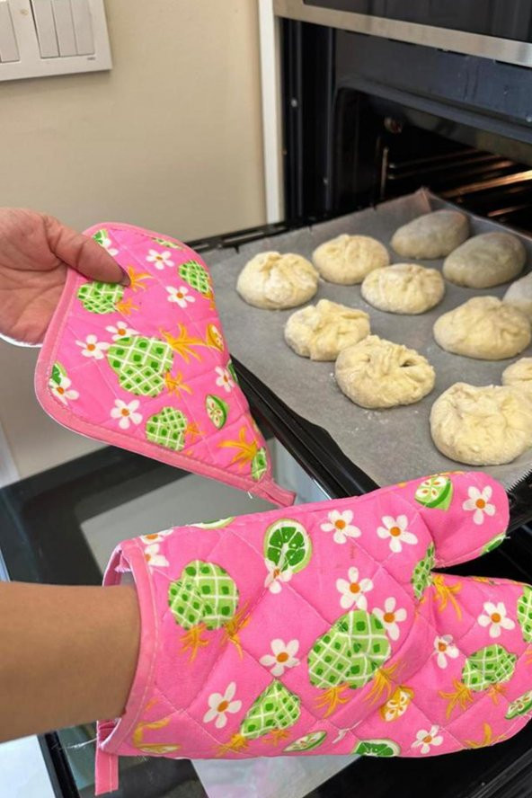 BEZ FIRIN ELDİVENİ 134 (MEYVE DESENLİ PEMBE RENKLİ) - 3