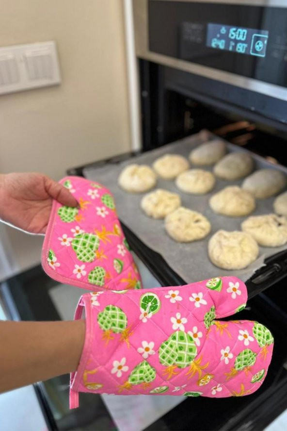 BEZ FIRIN ELDİVENİ 134 (MEYVE DESENLİ PEMBE RENKLİ) - 4