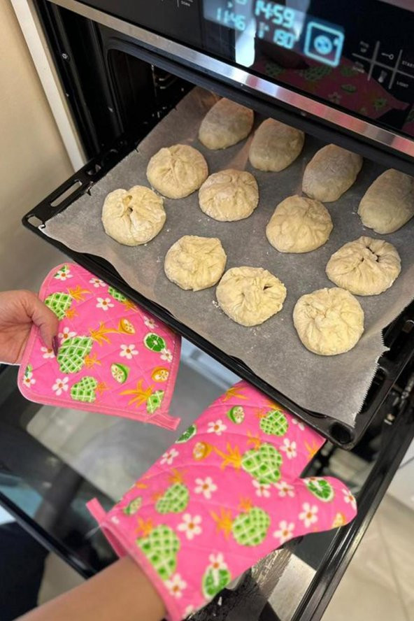 BEZ FIRIN ELDİVENİ 134 (MEYVE DESENLİ PEMBE RENKLİ) - 5