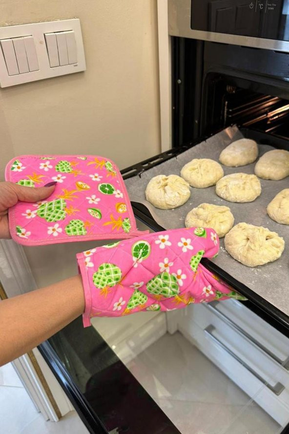 BEZ FIRIN ELDİVENİ 134 (MEYVE DESENLİ PEMBE RENKLİ) - 6