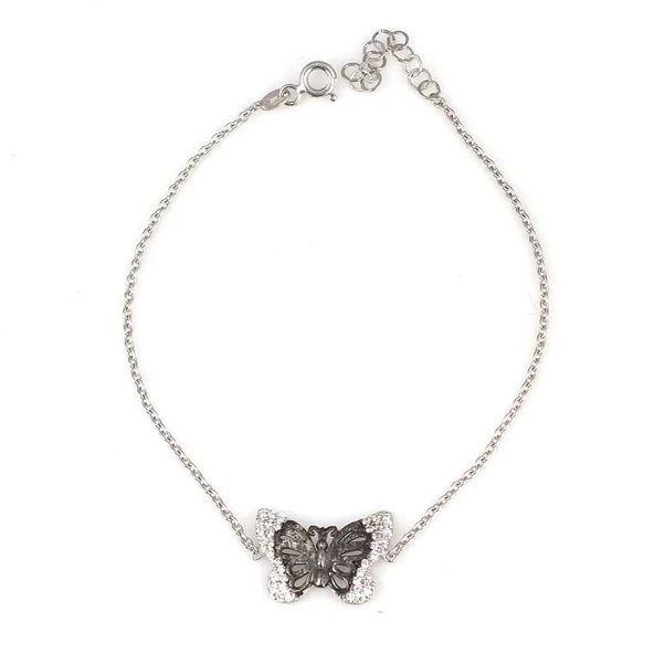 925 Ayar Gümüş Kelebekli Bileklik - Resim 2
