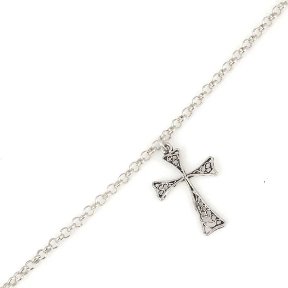 925 Ayar Gümüş Haç'Lı Bileklik ürün görseli 1