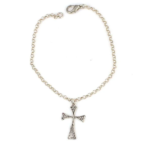 925 Ayar Gümüş Haç'Lı Bileklik - Resim 2