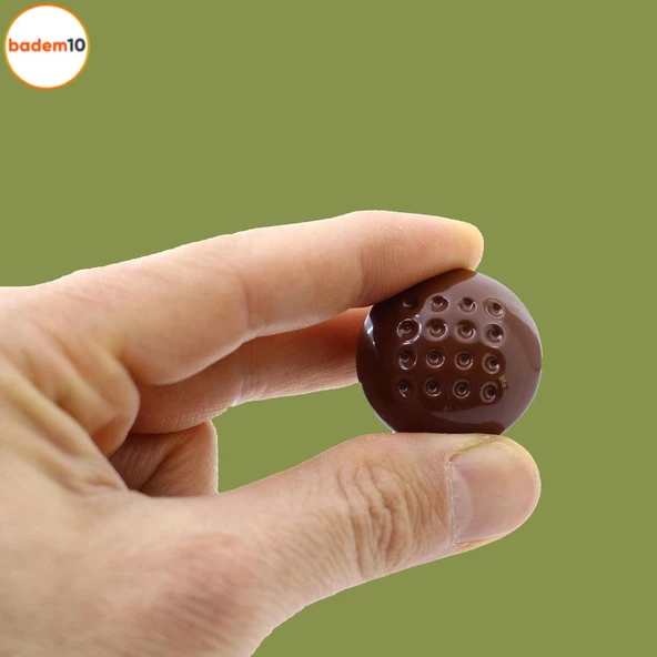 Noktalı Mantar Düğme Kulp Çekmece Bebek Çocuk Genç Odası Dolap Kapak Kulpu Kulbu Kahverengi Metal Ku - Resim 6