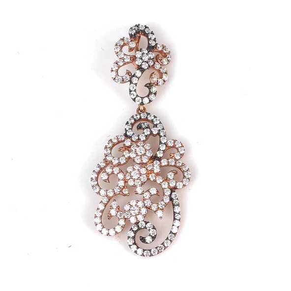 925 Ayar Gümüş Taşlı Ajur Motifli Kolye Ucu ürün görseli 1