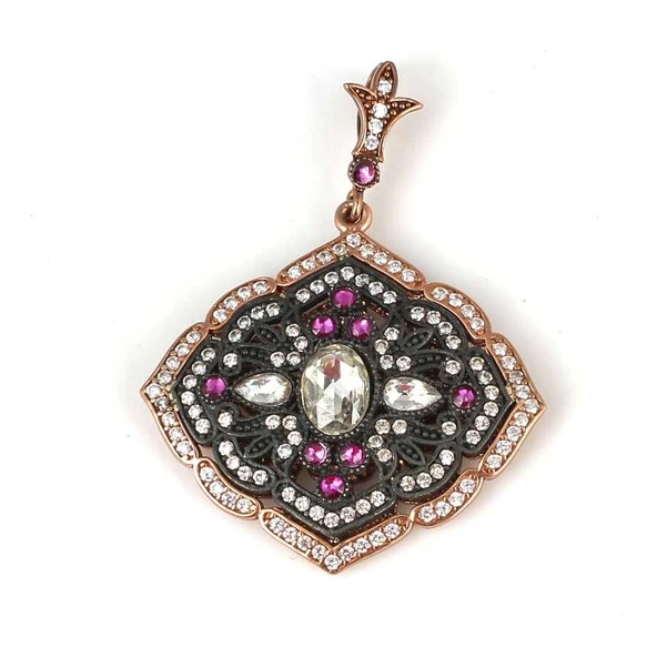 925 Ayar Gümüş Elmas Görünümlü Kolye Ucu ürün görseli 1