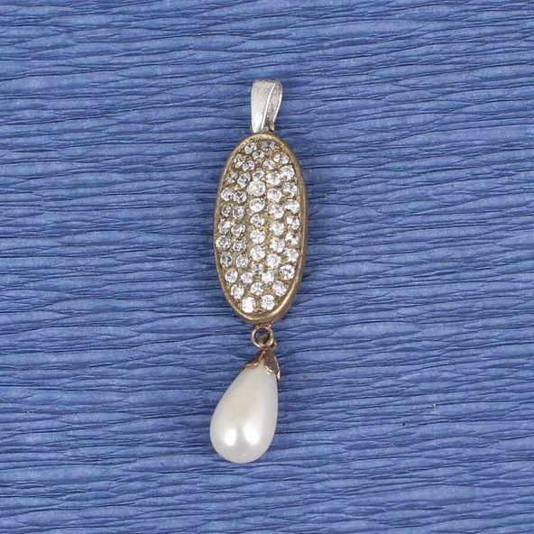 925 Ayar Gümüş İnci Sallantılı Kolye Ucu ürün görseli