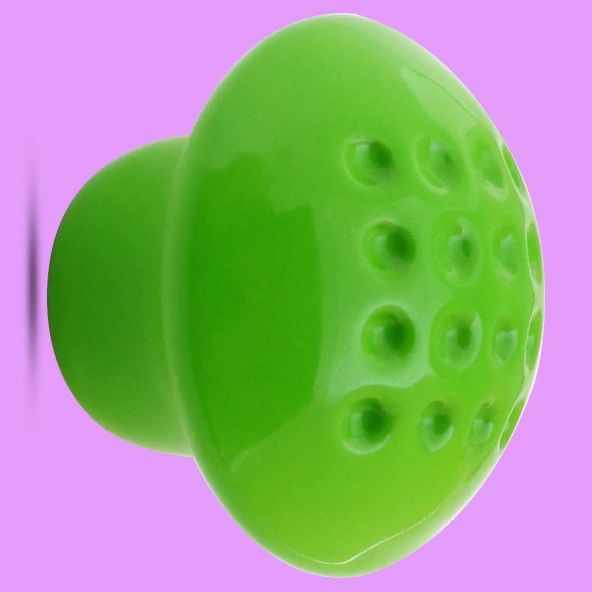 Noktalı Mantar Düğme Kulp Çekmece Bebek Çocuk Genç Odası Dolap Kapak Kulpu Kulbu Yeşil Metal Kulp - 5