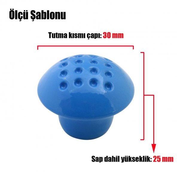 Dekoratif Düğme Kulp Mobilya Çekmece Dolap Kapak Kulpu Kulbu Mavi Metal Kulp - 3
