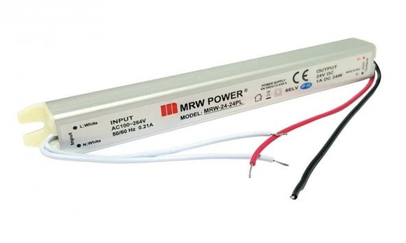 MERVESAN MRW-24-24PL ADAPTÖR 24V 1A METAL KASA SLİM İNCE ADAPTÖR - 1