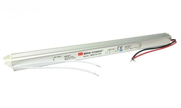 MERVESAN MRW-36-12PL 12V 3A METAL KASA SLİM İNCE ADAPTÖR