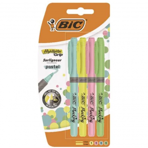 BİC HIGHLIGHTER PASTEL RENKLER 4 LÜ