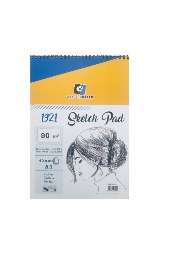 Pebeo Alex A4 90 Gram Spiral Sketchpad 40lı Alex-0526 ürün görseli
