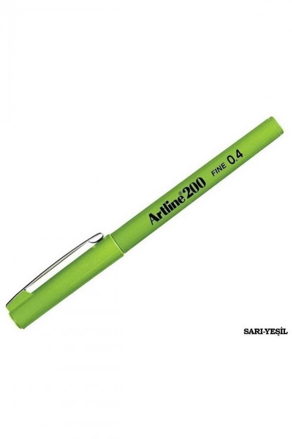 artline 200 Fineliner 0.4mm Ince Uçlu Yazı Ve Çizim Kalemi Sarımsı Yeşil ürün görseli
