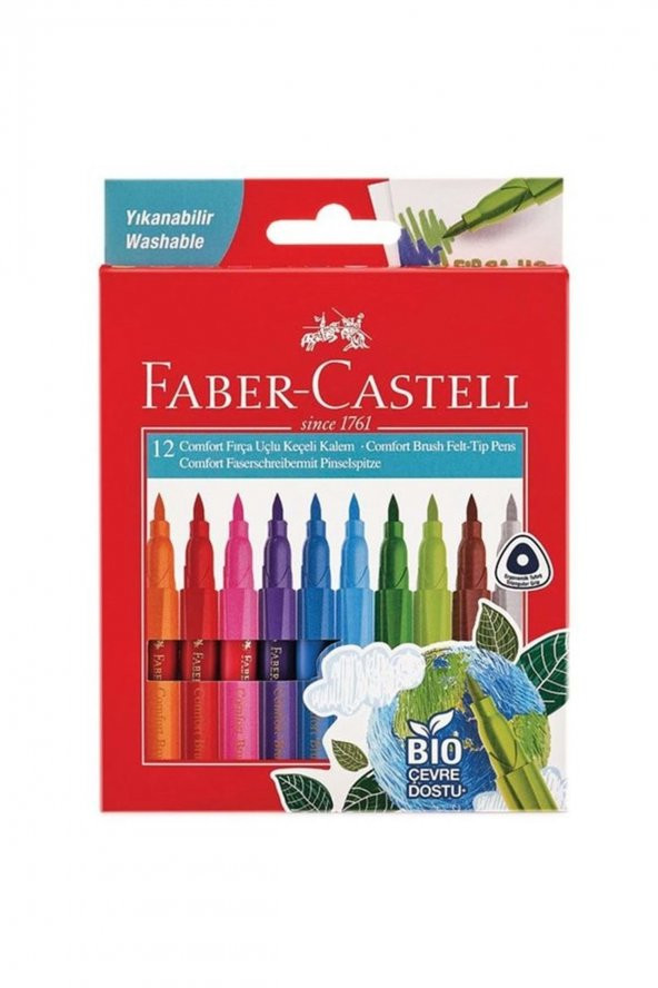 Faber Castell Comfort Keçeli Kalem, Bıo Plastik Gövdeli, 12li ürün görseli