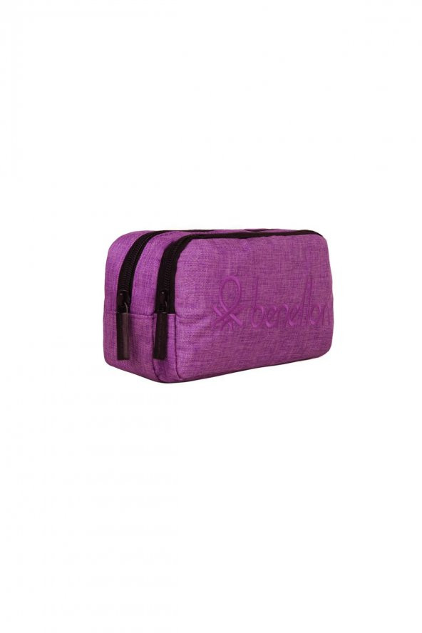 Benetton Mor Çift Gözlü Kalem Çantası 20 X 9 X 7cm 70085 - 3
