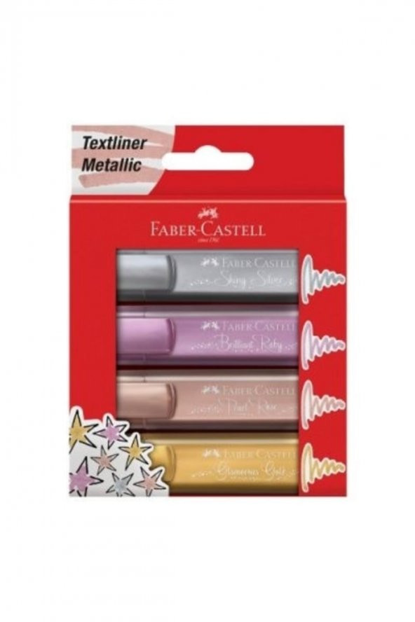Faber Castell Fosforlu Kalem 46 Metalik 4 Lü ürün görseli