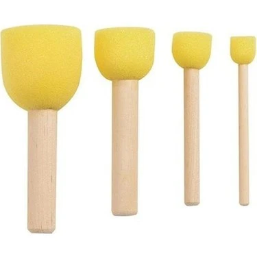 Emin İş Eğitimi Sünger Tampon Fırça Seti 4 Adet Stencil Fırçası - Pon Pon Fırça ürün görseli