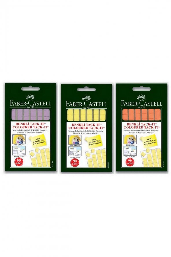 Faber Castell Tack-it Hamur Yapıştırıcı Karışık Renk 50 gr 90 Adet ürün görseli
